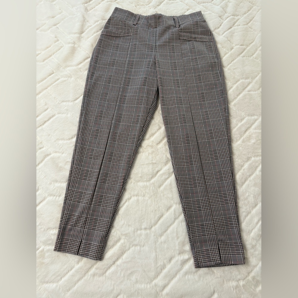 Maurices Women's Plaid Ankle Pants - Pink/Black and White - Picture 6 of 10
